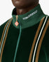 Green & Brown Stripe Velour Track Jacket