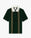 Green & Brown Stripe Velour Short Sleeve Polo Shirt