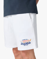 White Casa Kaspia New York Printed Sweatshorts