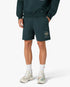 Dark Teal Geometrie Sacree Embroidered Shorts