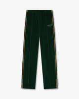 Green & Brown Stripe Velour Track Pants