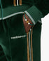 Green & Brown Stripe Velour Track Pants