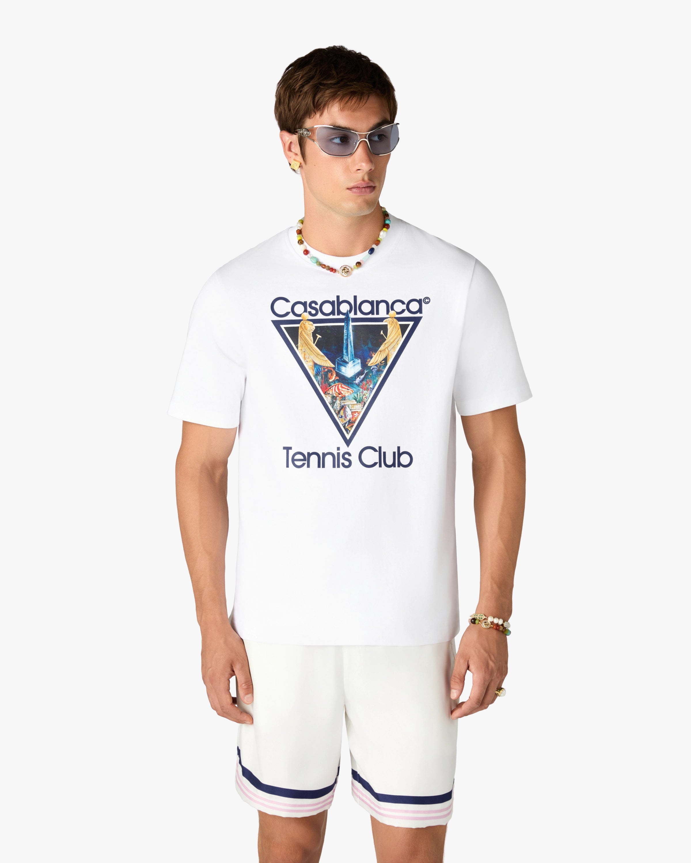 White Monde Perdu Tennis Club Icon Short Sleeve T-Shirt