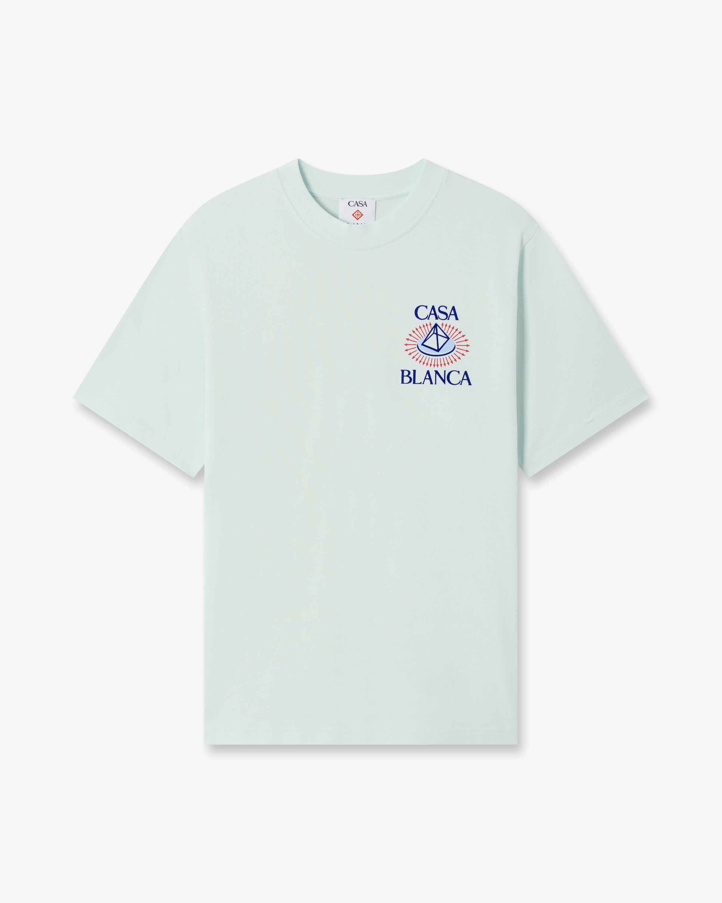 T-shirt à manches courtes bleu glacier à imprimé Celestial Pyramid