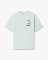 T-shirt à manches courtes bleu glacier à imprimé Celestial Pyramid