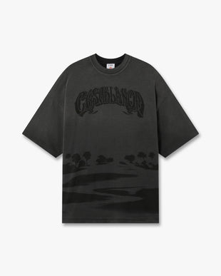 T-shirt noir à manches courtes oversize délavé Sands