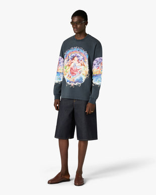 Navy Eveil Ancestral Washed Long Sleeve T-Shirt