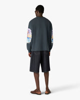 Navy Eveil Ancestral Washed Long Sleeve T-Shirt