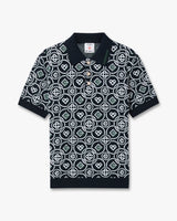 Dark Green Icon Monogram Short Sleeve Polo Shirt