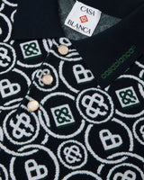 Dark Green Icon Monogram Short Sleeve Polo Shirt