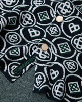 Chemise à manches longues vert foncé à monogramme Icon