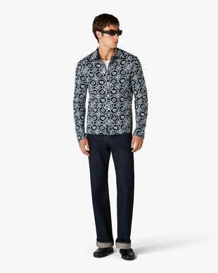 Dark Green Icon Monogram Long Sleeve Shirt