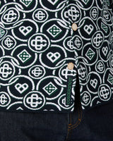Chemise à manches longues vert foncé à monogramme Icon