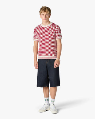 Red & White Check Short Sleeve T-Shirt