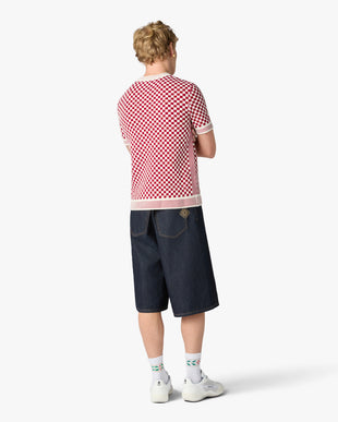 Red & White Check Short Sleeve T-Shirt