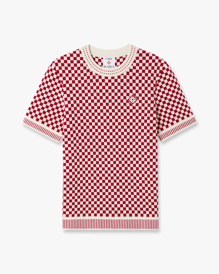 Red & White Check Short Sleeve T-Shirt