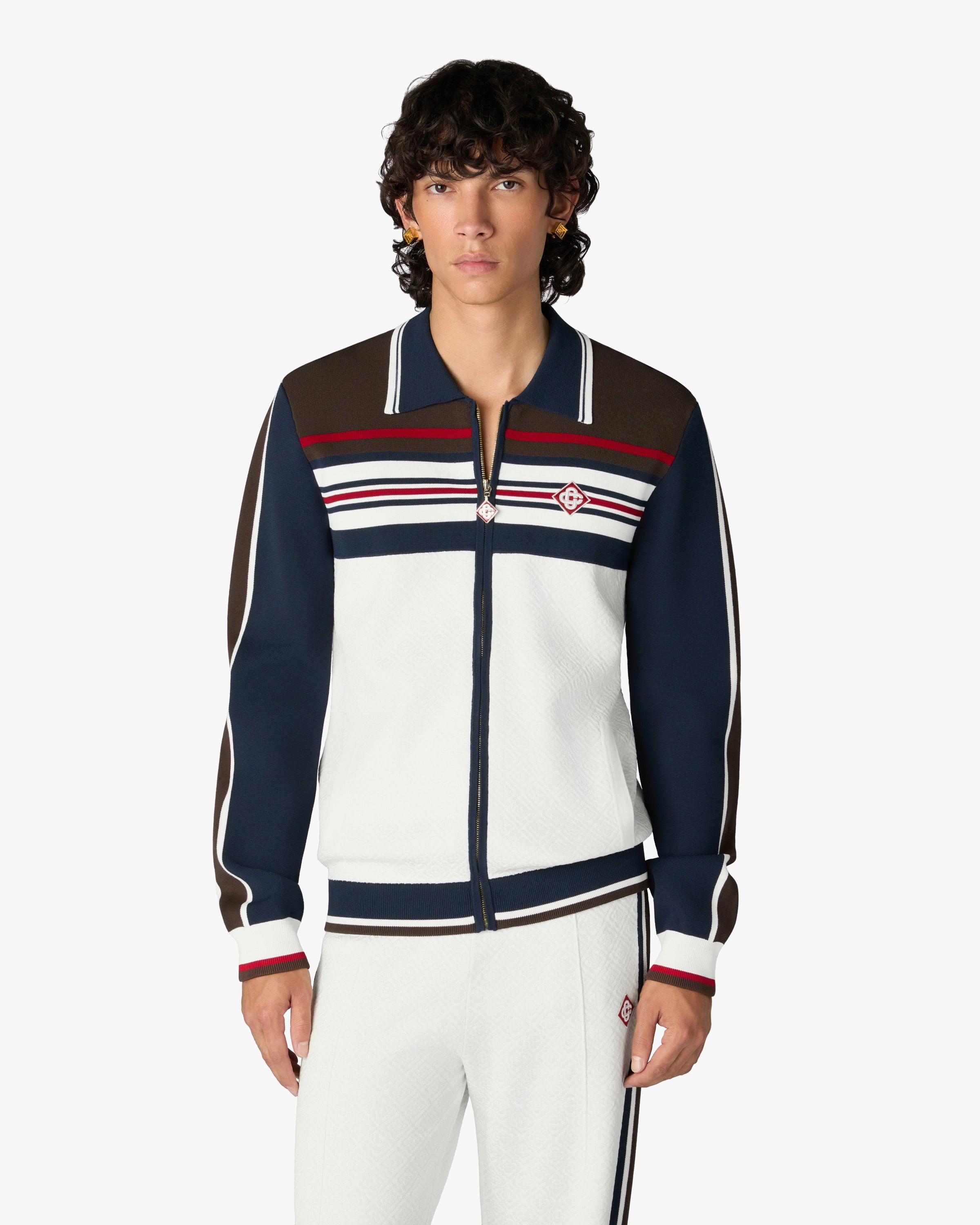 Café Culture Stripe Track Jacket