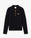 Navy Wool Waffle Stitch Long Sleeve Polo Shirt