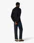 Navy Wool Waffle Stitch Long Sleeve Polo Shirt