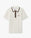 White Wool Waffle Stitch Short Sleeve Polo Shirt