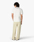 White Wool Waffle Stitch Short Sleeve Polo Shirt