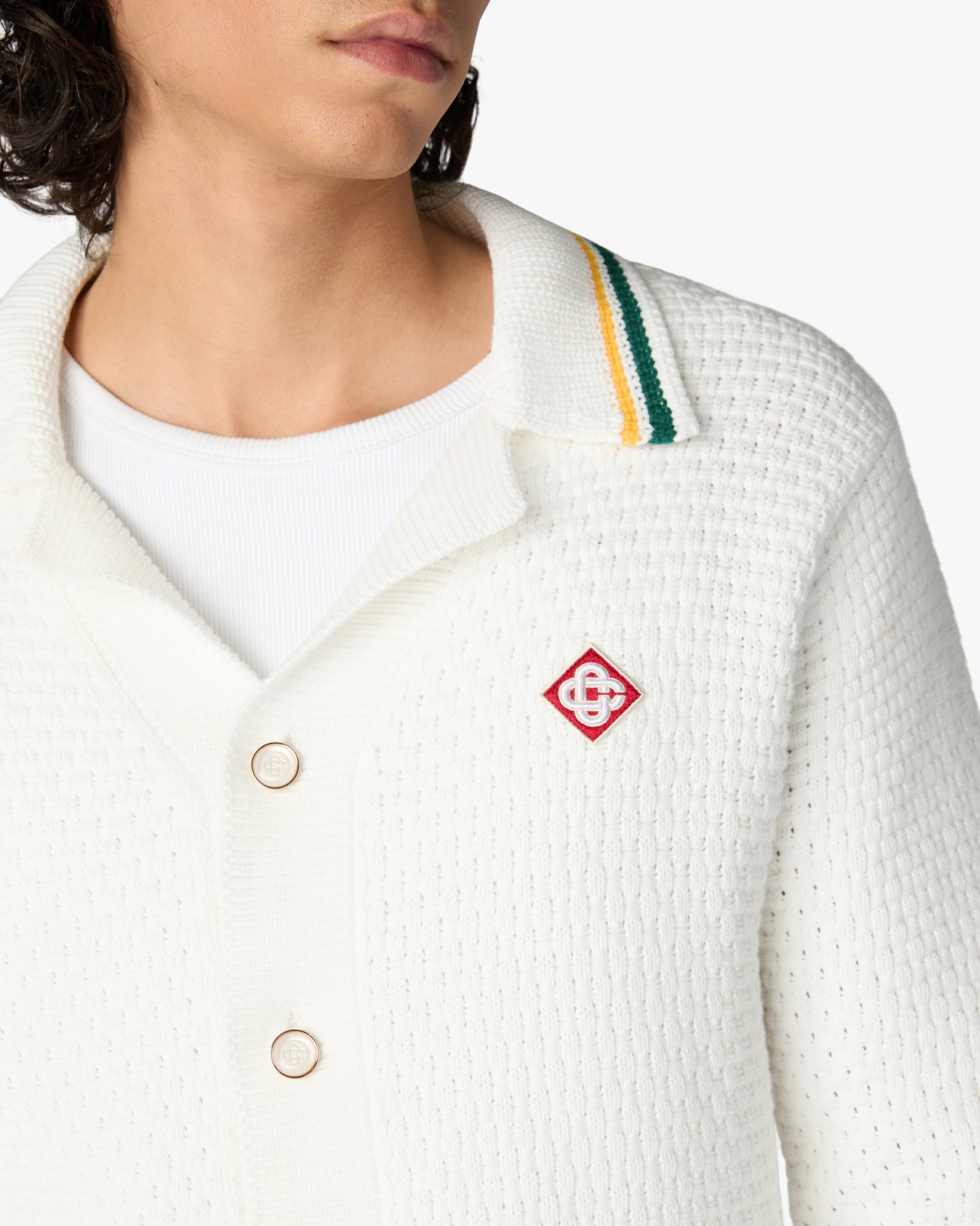 White Pyramid of Oranges Crochet Cardigan