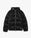 Black Lacquered Nylon Puffer Down Jacket