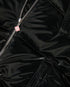 Black Lacquered Nylon Puffer Down Jacket