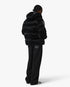 Black Lacquered Nylon Puffer Down Jacket