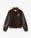 Brown Celestial Pyramid Wool & Leather Varsity Jacket