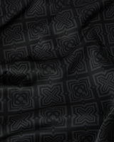 Black Radiating Monogram Short Sleeve Silk Shirt
