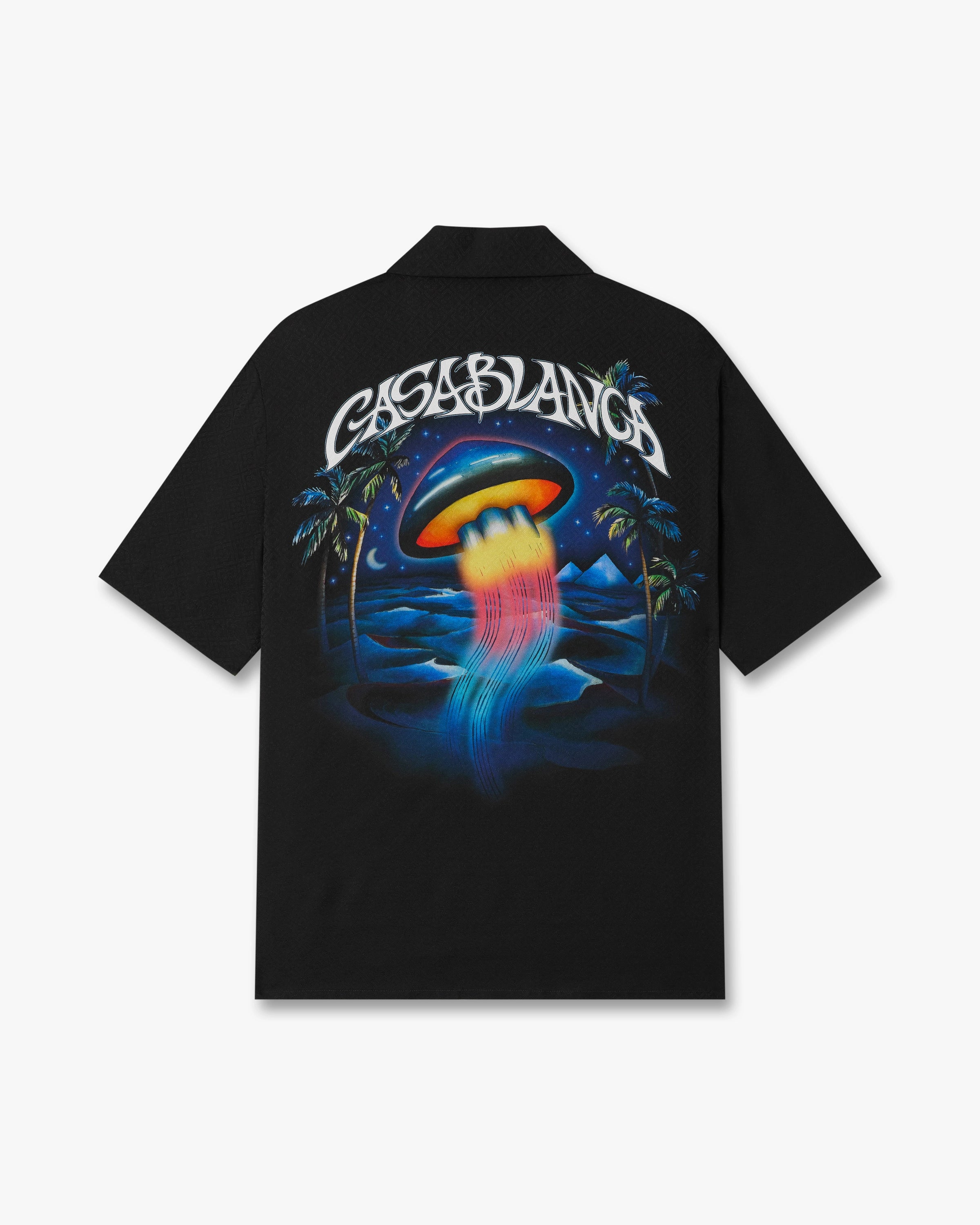 Black Sahara Twilight Short Sleeve Silk Shirt