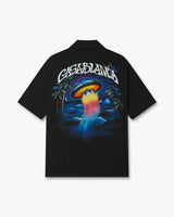 Black Sahara Twilight Short Sleeve Silk Shirt