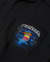 Black Sahara Twilight Short Sleeve Silk Shirt