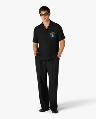 Black Sahara Twilight Short Sleeve Silk Shirt