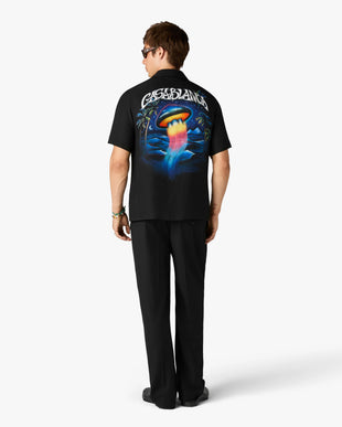 Black Sahara Twilight Short Sleeve Silk Shirt