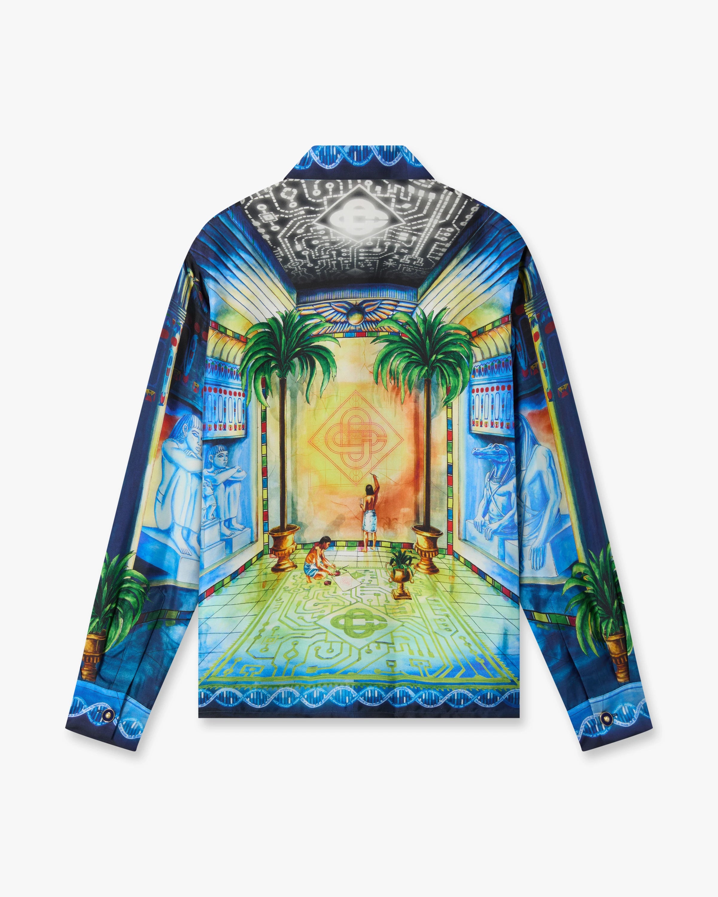 Geometrie Sacree Long Sleeve Silk Twill Shirt