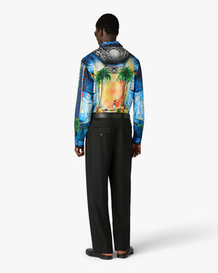 Geometrie Sacree Long Sleeve Silk Twill Shirt