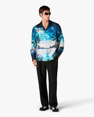 Crystal Alchemy Long Sleeve Silk Twill Shirt