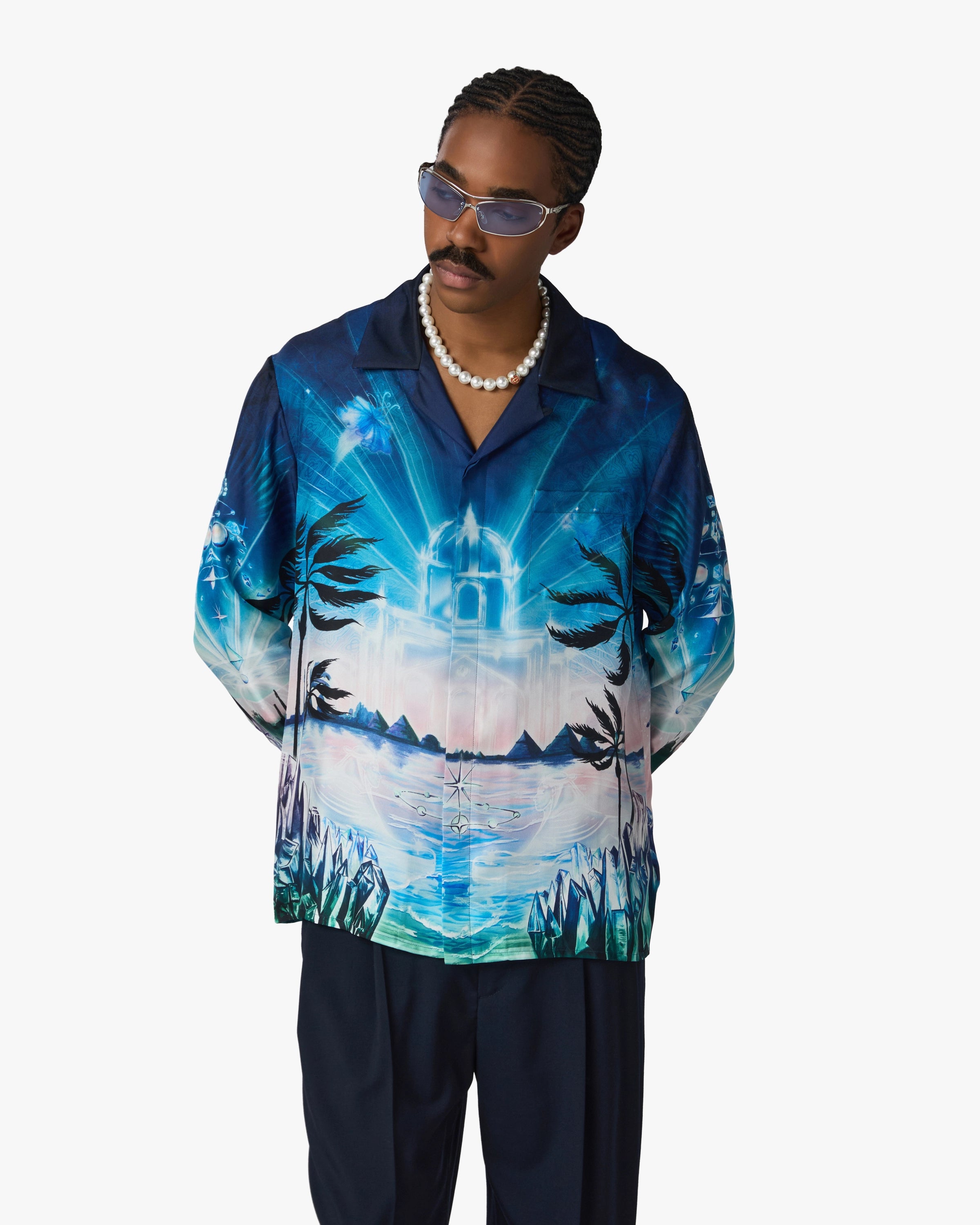 Crystal Alchemy Long Sleeve Silk Twill Shirt
