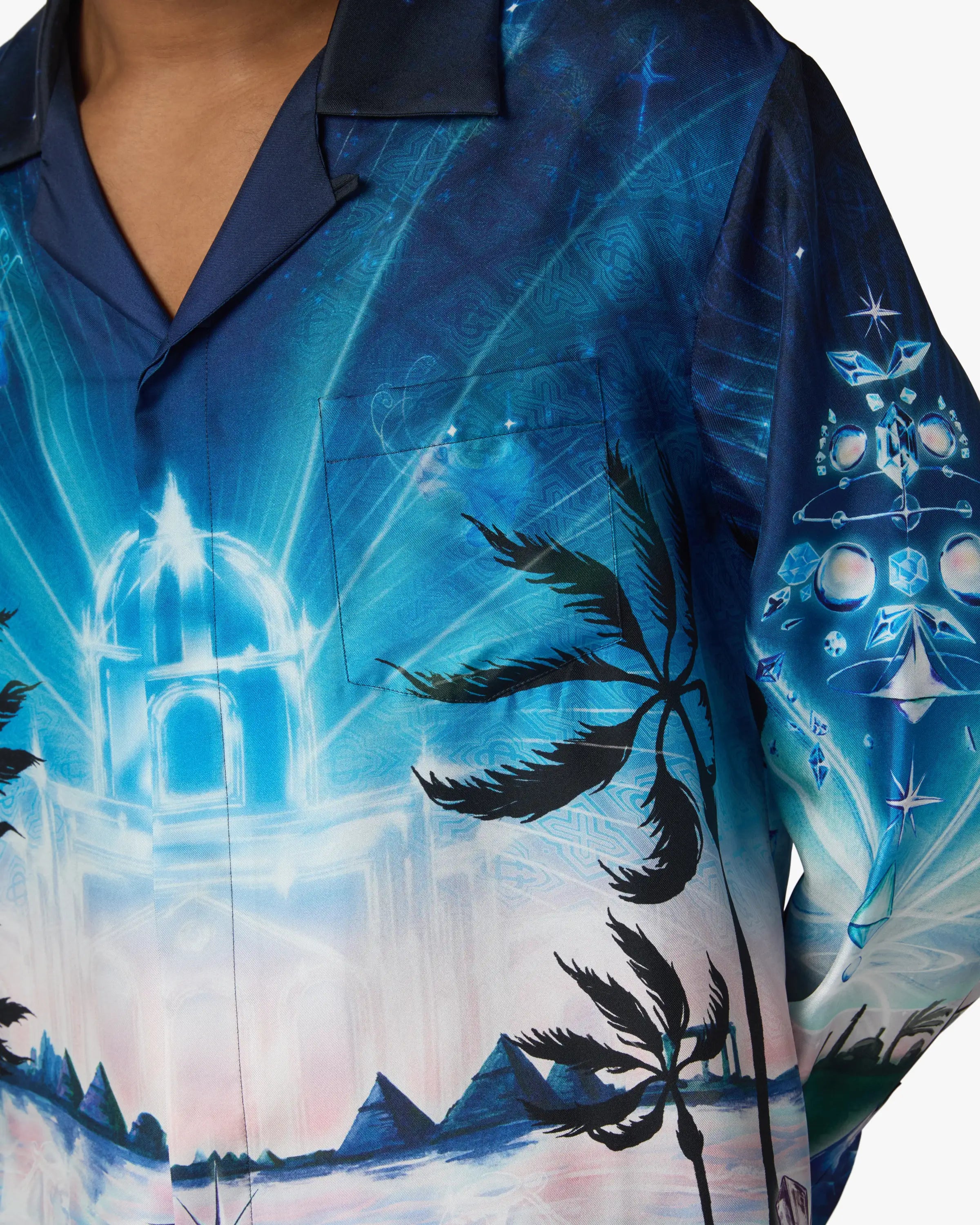 Crystal Alchemy Long Sleeve Silk Twill Shirt
