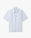 White & Blue Striped Nylon Short Sleeve Shirt