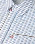 White & Blue Striped Nylon Short Sleeve Shirt