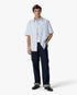 White & Blue Striped Nylon Short Sleeve Shirt