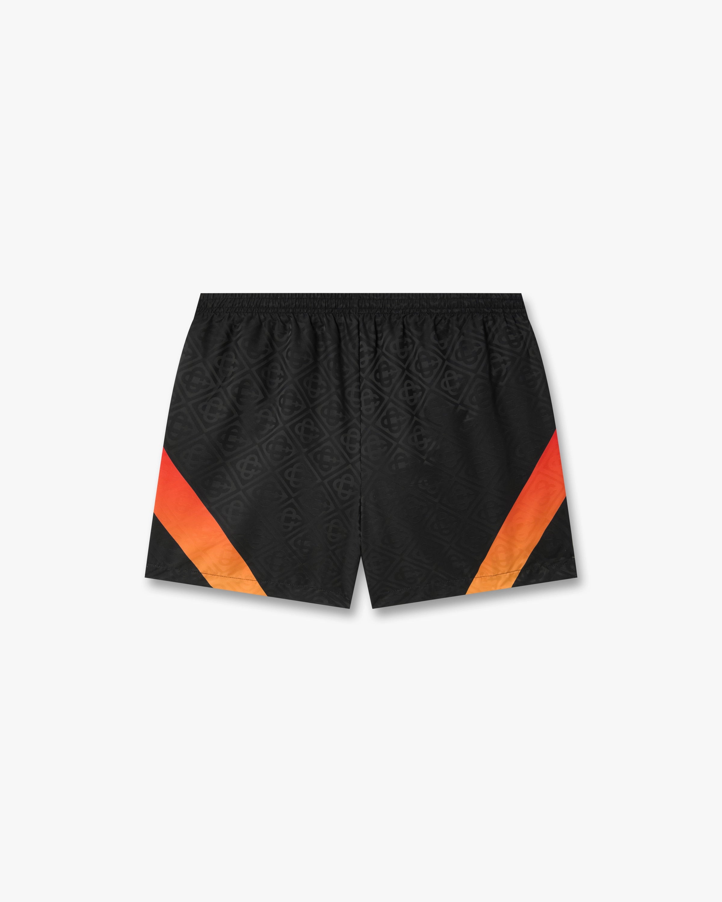 Black & Orange Gradient Jacquard Swim Shorts