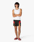 Black & Orange Gradient Jacquard Swim Shorts