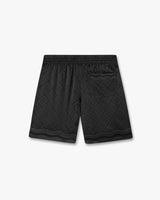 Black Radiating Monogram Silk Shorts