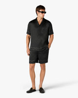 Black Radiating Monogram Silk Shorts