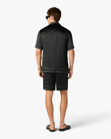 Black Radiating Monogram Silk Shorts