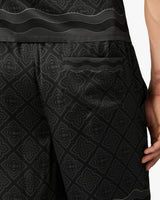 Black Radiating Monogram Silk Shorts